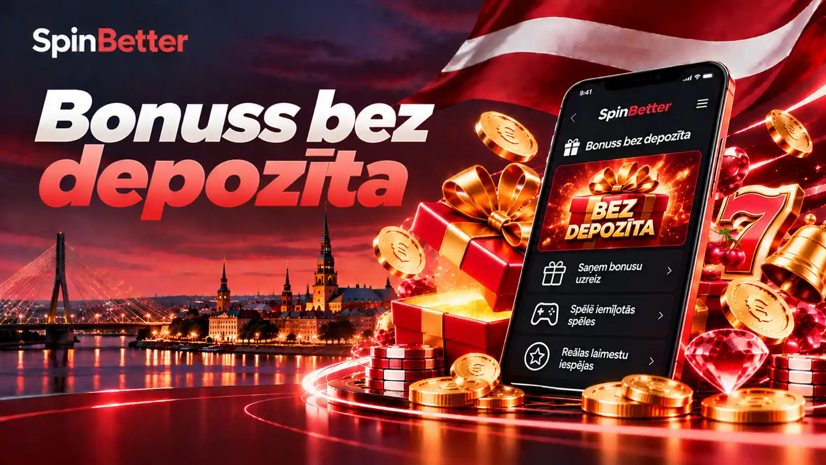 SpinBetter ekrāns ar bonusu bez depozīta un dāvanu kasti